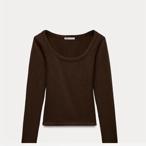 Zara Chocolate Long Sleeve Tee